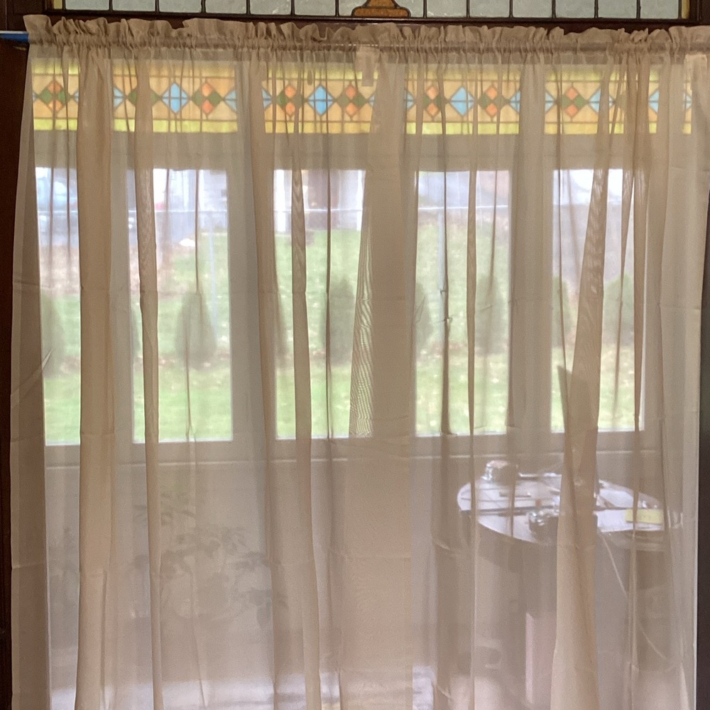 Sheer Light Tan Curtain Panels